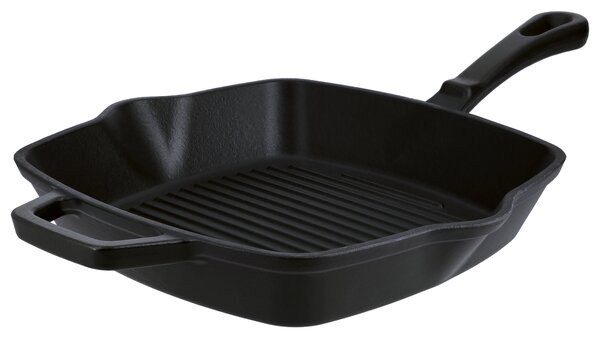 Silvercrest® Litinová grilovací pánev Premium, Ø 25 cm (hranatá, černá) (100409824001)