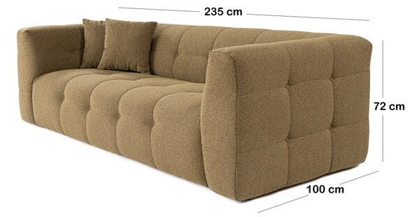 Hanah Home Třímístná pohovka Cady 235 cm khaki