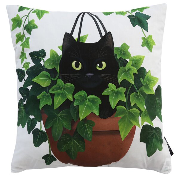 XPOSE® Set povlaků na polštář KOČKY A KYTKY (digitální tisk) 43x43 cm - set 4ks