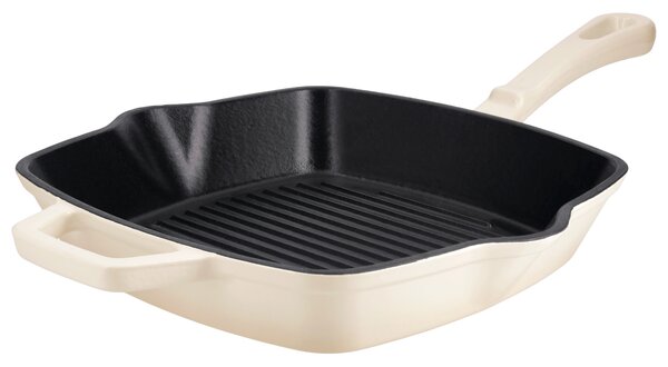 Silvercrest® Litinová grilovací pánev Premium, Ø 25 cm (hranatá, krémová) (100409824004)