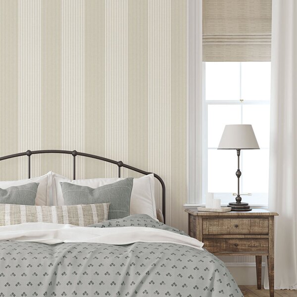 Vliesová tapeta na zeď, béžová, pruhy, 9811-2, Essential Stripes, ICH Wallcoverings