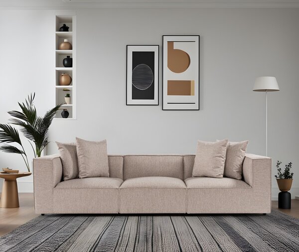 Hanah Home Třímístná pohovka Sora 325 cm pískově béžová