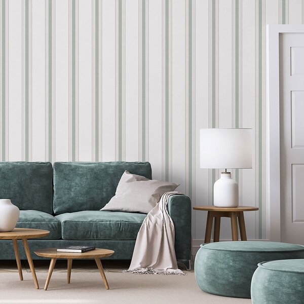 Vliesová tapeta na zeď, zelená, pruhy, 9810-4, Essential Stripes, ICH Wallcoverings