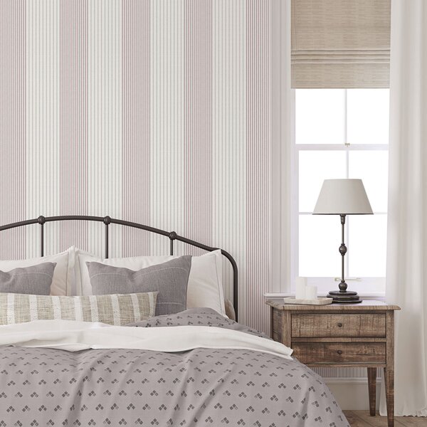 Vliesová tapeta na zeď, růžová, pruhy, 9811-6, Essential Stripes, ICH Wallcoverings