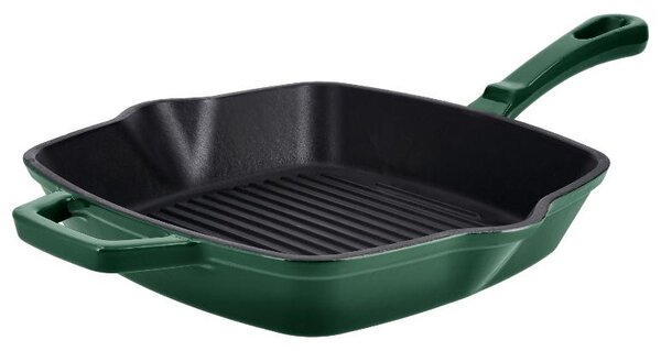 Silvercrest® Litinová grilovací pánev Premium, Ø 25 cm (hranatá, zelená) (100409824002)