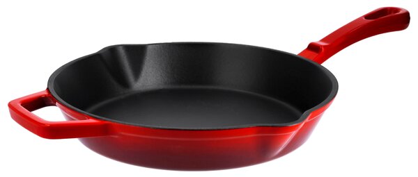 Silvercrest® Litinová grilovací pánev Premium, Ø 25 cm (kulatá, červená) (100409824009)