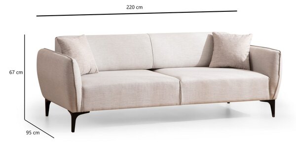 Hanah Home Třímístná rozkládací pohovka Belissimo 220 cm bílá