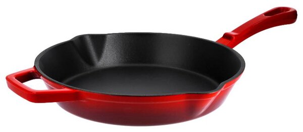 Silvercrest® Litinová grilovací pánev Premium, Ø 25 cm (kulatá, červená) (100409824009)