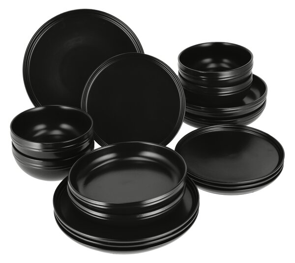 Silvercrest® Jídelní servis, 16dílná sada (černá) (100410019001)