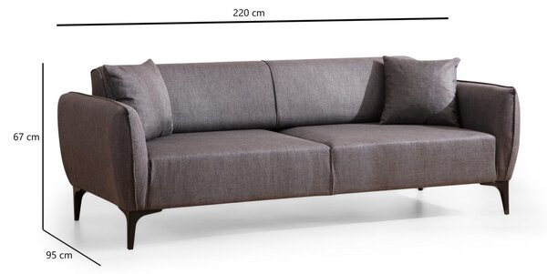 Hanah Home Třímístná rozkládací pohovka Belissimo 220 cm tmavě šedá