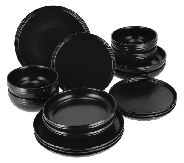 Silvercrest® Jídelní servis, 16dílná sada (černá) (100410019001)