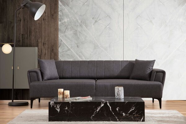 Hanah Home Třímístná rozkládací pohovka Hamlet 230 cm tmavě šedá