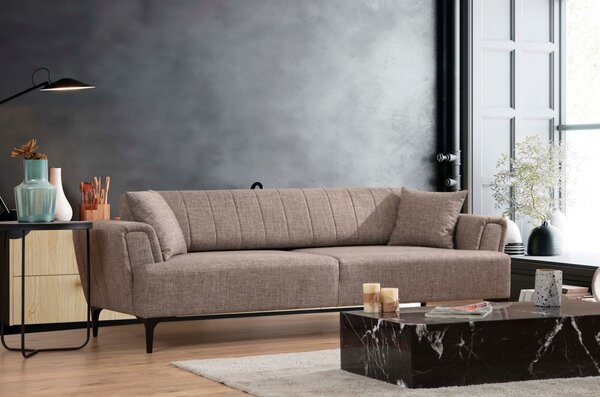 Hanah Home Třímístná rozkládací pohovka Hamlet 230 cm světle hnědá