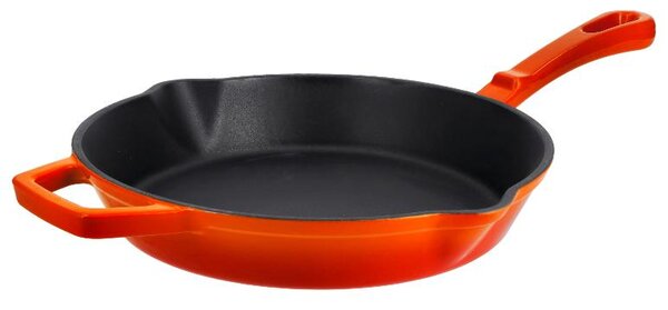 Silvercrest® Litinová grilovací pánev Premium, Ø 25 cm (kulatá, oranžová) (100409824011)