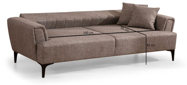 Hanah Home Třímístná rozkládací pohovka Hamlet 230 cm světle hnědá