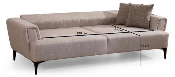 Hanah Home Třímístná rozkládací pohovka Hamlet 230 cm béžová