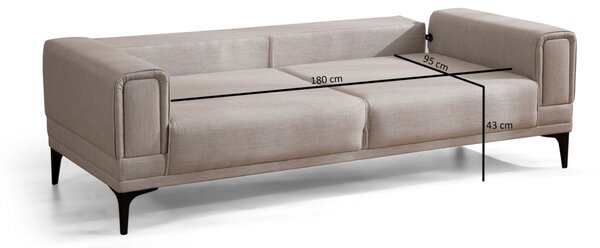 Hanah Home Třímístná rozkládací pohovka Horizon 230 cm ecru