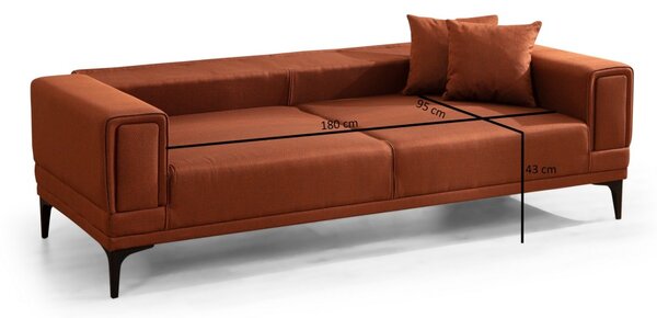 Hanah Home Třímístná rozkládací pohovka Horizon 230 cm cihlově oranžová