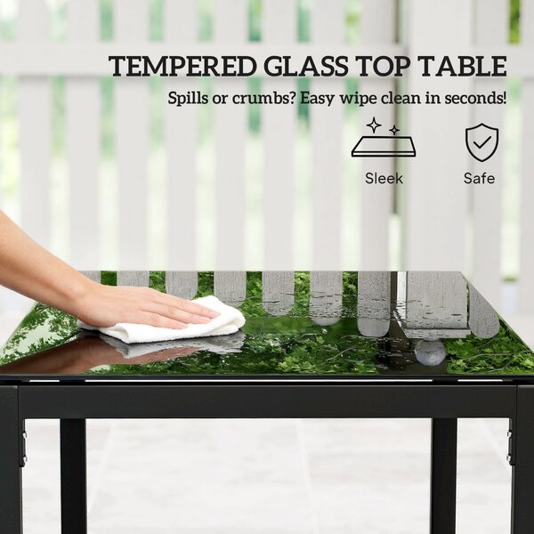 Outsunny PE ratanový bistro set, 3dílný zahradní set se 2 židlemi, stolkem, odnímatelnými polstry, balkon/terasa, světle šedý | Aosom