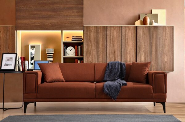 Hanah Home Třímístná rozkládací pohovka Horizon 230 cm cihlově oranžová