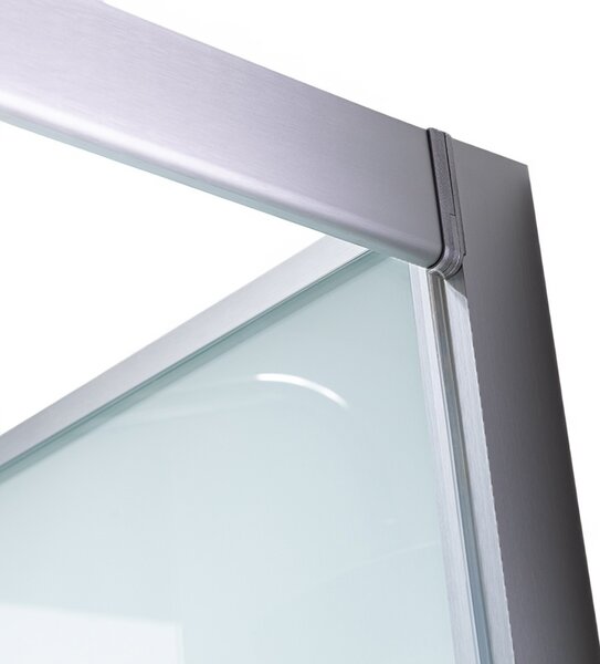BPS-koupelny Hydromasážní box HYD-AL100 levý, 100x80 cm, kartáčovaný chrom/transparent