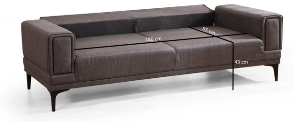 Hanah Home Třímístná rozkládací pohovka Horizon 230 cm tmavě šedá