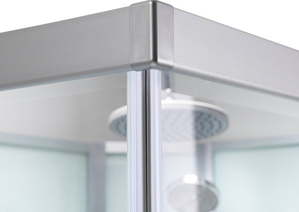 BPS-koupelny Hydromasážní box HYD-AL100 levý, 100x80 cm, kartáčovaný chrom/transparent