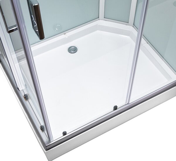 BPS-koupelny Hydromasážní box HYD-AL100 levý, 100x80 cm, kartáčovaný chrom/transparent