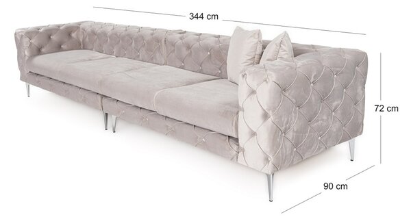 Hanah Home Čtyřmístná pohovka Como 344 cm šedá