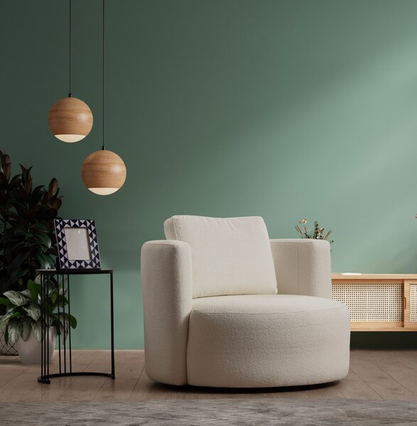 Hanah Home Designové křeslo Asos bouclé krémové
