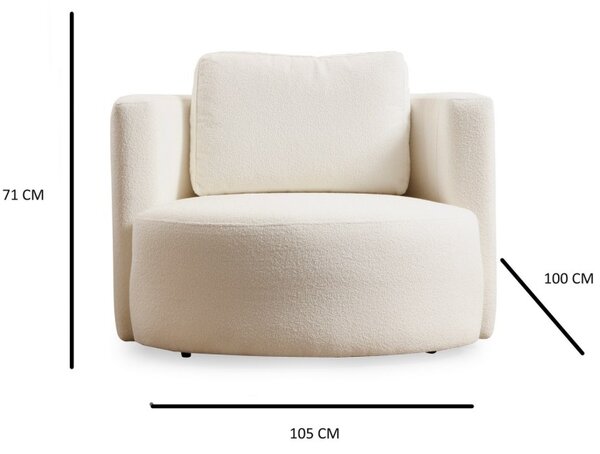 Hanah Home Designové křeslo Asos bouclé krémové