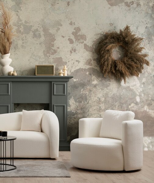 Hanah Home Designové křeslo Asos bouclé krémové