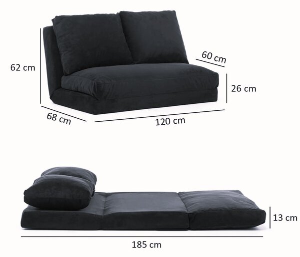 Hanah Home Dvoumístná futonová rozkládací pohovka Taida 120 cm vícebarevná