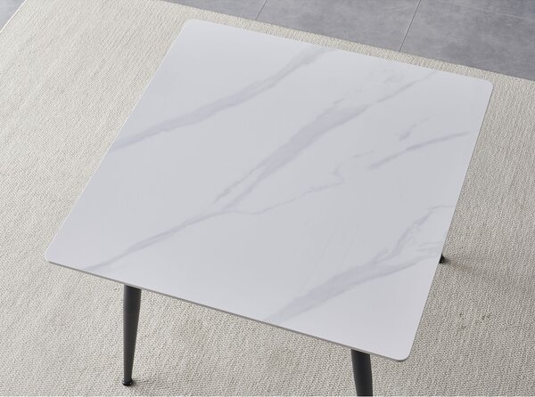Jídelní stůl ADRIA 70x70 bílý mramor