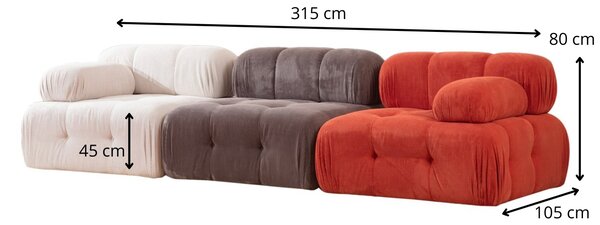 Hanah Home Modulová pohovka Doblo I 315 cm bílá/šedá/červená