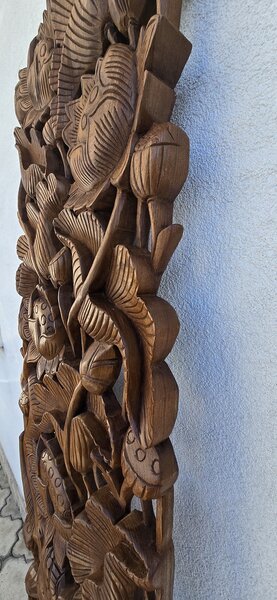 Závěsná dekorace SLON 180 cm x 45 cm , teak masív, ruční práce (Masterpiece teak )
