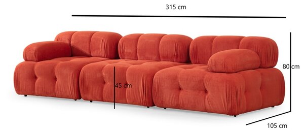 Hanah Home Modulová pohovka Doblo I 315 cm červená