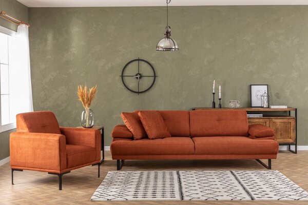 Hanah Home Třímístná pohovka Mustang 239 cm oranžová