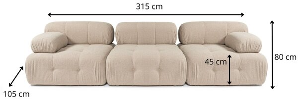 Hanah Home Modulová pohovka Doblo I 315 cm broskvová