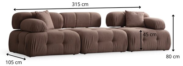 Hanah Home Modulová pohovka Doblo I 315 cm hnědá