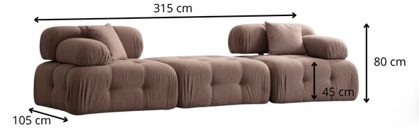 Hanah Home Modulová pohovka Doblo II 315 cm hnědá