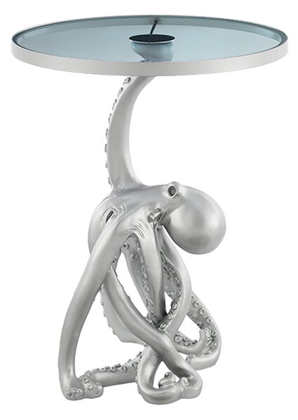 Odkládací stolek WILDLIFE OCTOPUS 55 CM stříbrný s LED osvětlením Nábytek | Doplňkový nábytek | Odkládací stolky
