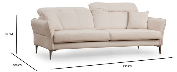 Hanah Home Třímístná pohovka Costor 230 cm krémová
