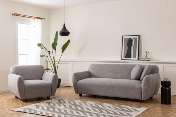 Hanah Home Třímístná pohovka Eddy 223 cm světle šedá