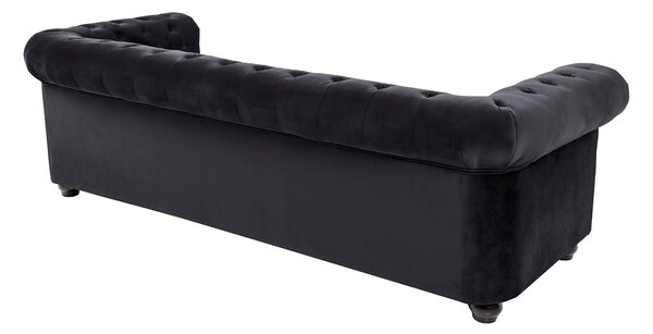 Pohovka CHESTERFIELD 3M 205 CM černá samet Nábytek | Obývací pokoj | Sedací soupravy a pohovky | Pohovky | Pevné