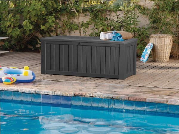 Zahradní box ROCKWOOD box 570L - plast, grafit, nosnost 220 kg
