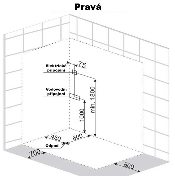 BPS-koupelny Hydromasážní box HYD-Victor 120 P, 120x85 pravý bez sauny