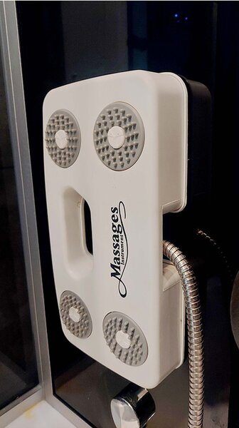 BPS-koupelny Hydromasážní box HYD-O77B 120x85 SA Černý, se saunou