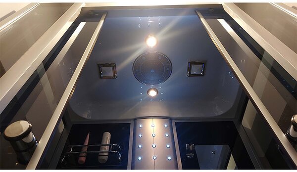 BPS-koupelny Hydromasážní box HYD-O77B 120x85 SA Černý, se saunou