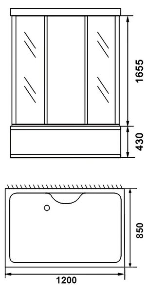 BPS-koupelny Hydromasážní box HYD-O77B 120x85 SA Černý, se saunou